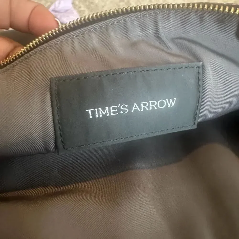 Times Arrow Black Leather Wrislet/Clutch Bag